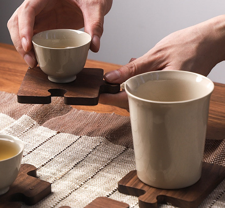 Walnut Coaster Solid Wood Log Teacup