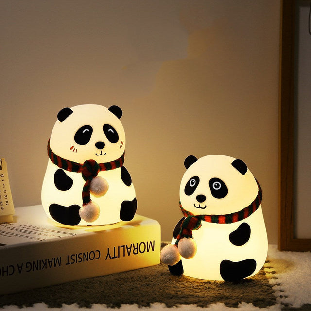 Cute Sitting Panda Silicone Night Light-1