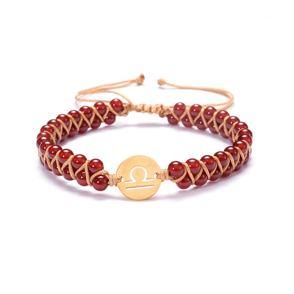 Constellations Handwoven Natural Agate Bracelet