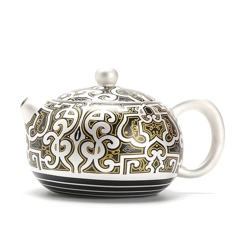 Hand-painted Silver Gilded Fengming Pot Teapot Single Teapot