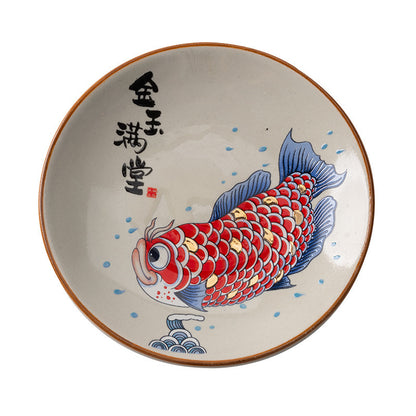 Ceramic Coasters Household Retro National Style Goldfish Coaster