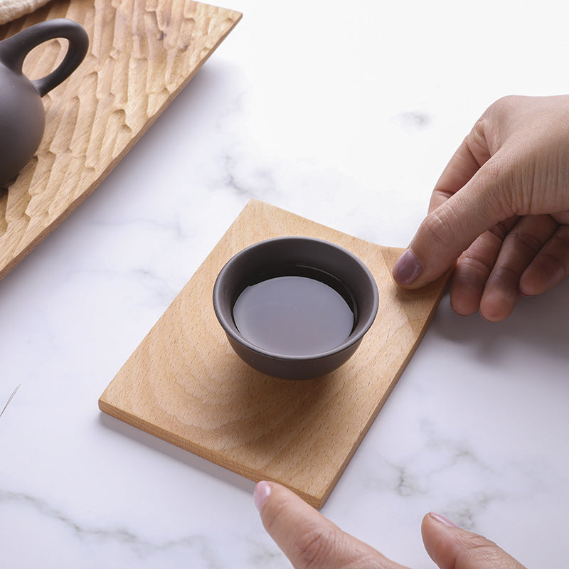 Corner Solid Wood Coaster Black Walnut Beech