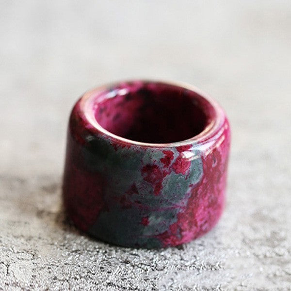 Men and Women Plum Blossom Jade Crafts Large Thumb Ring