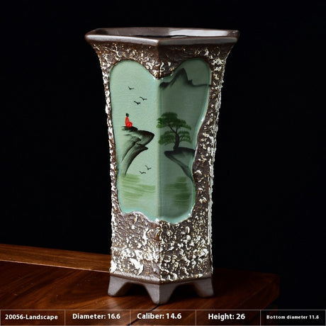 Retro-Retro-Retro-Orchideen-Blütenkeramik im chinesischen Stil
