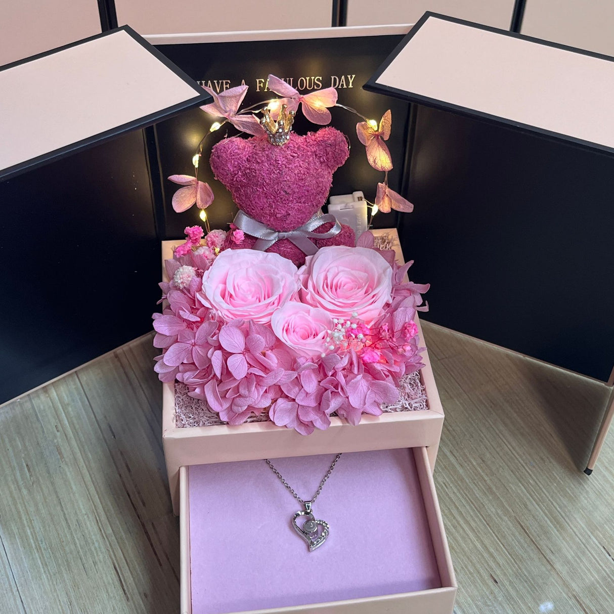 Creative Rose Eternal Flower Jewelry Box