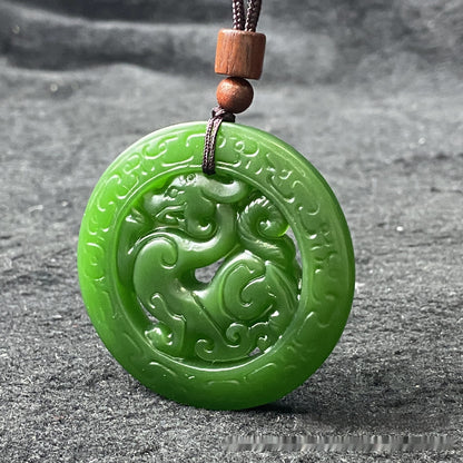 Hetian Jade Antique Dragon Carved Pendant