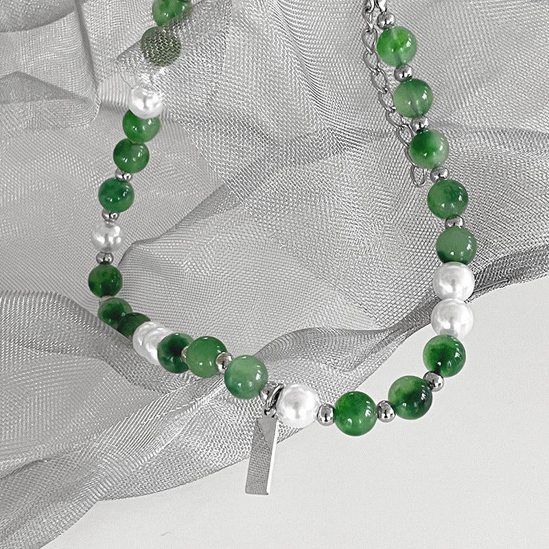 Summer New Chinese Style Jade Pearl Stitching Necklace