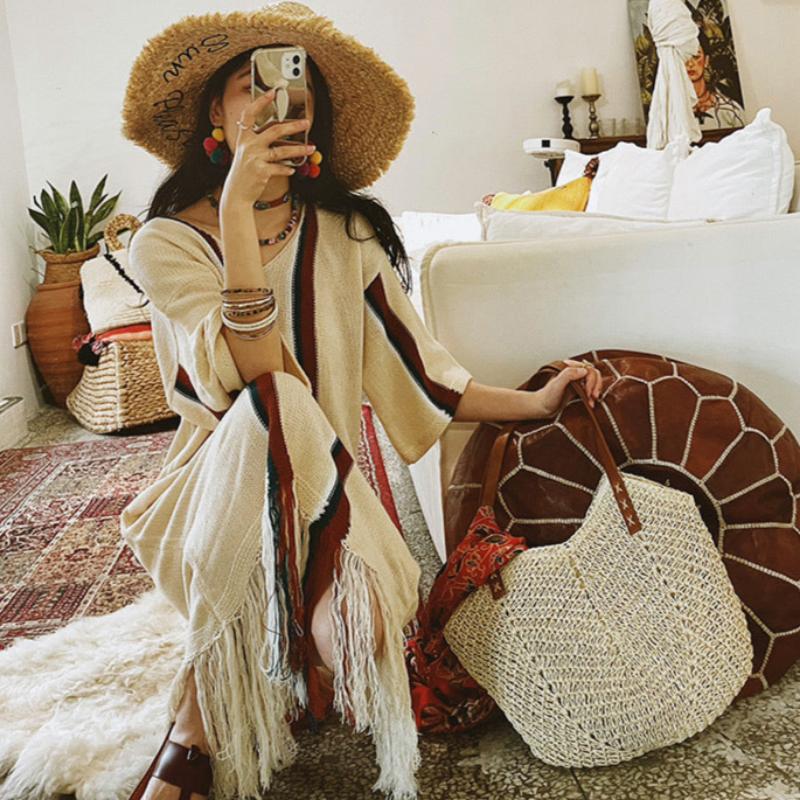 Vacation Style Single Shoulder Large Capacity Woven Bag