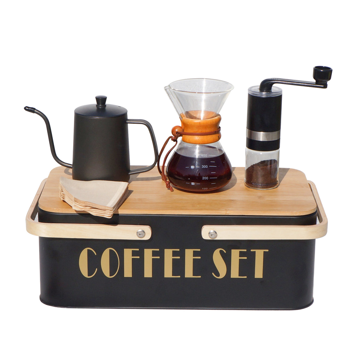 Camping Storage Box Hand Brewed Coffee Set