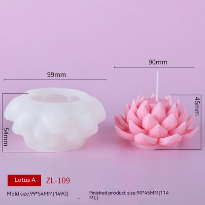 Simulation Lotus Scented Candle Silicone Molds Incense Making Tools-5