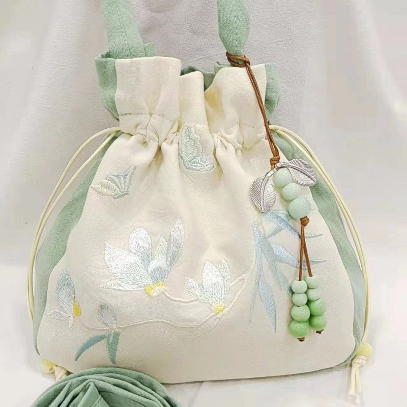 Tassel Embroidery Drawstring Crossbody Bag-1