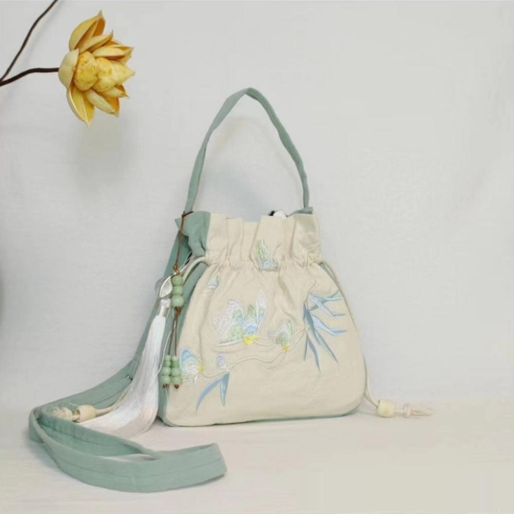 Tassel Embroidery Drawstring Crossbody Bag-2