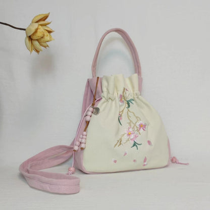 Tassel Embroidery Drawstring Crossbody Bag-3