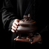 Antique Agarwood Ceramic Incense Burner Tea Room Decoration