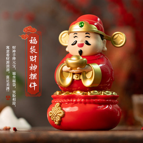 Cartoon God of Wealth Decoration Solar Car Decoration-1