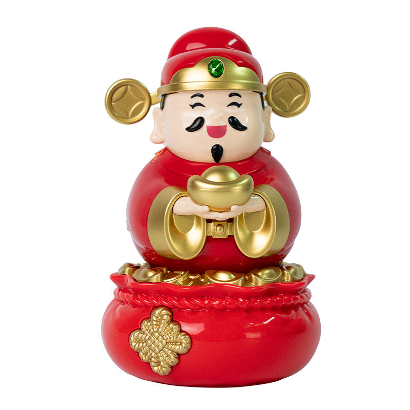 Cartoon God of Wealth Decoration Solar Car Decoration-3