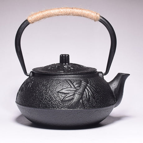 Cast Iron Teapot Peony Boiling Oolong Tea Teapot Uncoated Tea Set-11