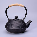 Cast Iron Teapot Peony Boiling Oolong Tea Teapot Uncoated Tea Set-12