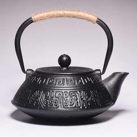 Cast Iron Teapot Peony Boiling Oolong Tea Teapot Uncoated Tea Set-13