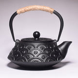 Cast Iron Teapot Peony Boiling Oolong Tea Teapot Uncoated Tea Set-15