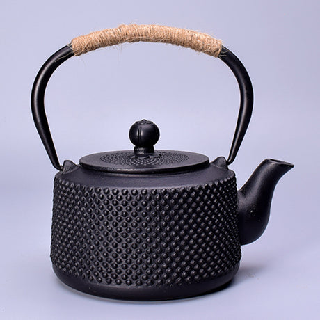 Cast Iron Teapot Peony Boiling Oolong Tea Teapot Uncoated Tea Set-16