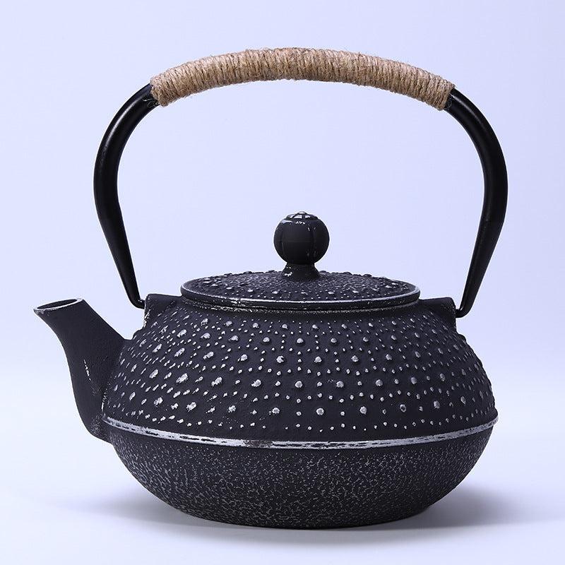 Cast Iron Teapot Peony Boiling Oolong Tea Teapot Uncoated Tea Set-6
