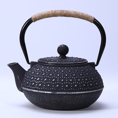 Cast Iron Teapot Peony Boiling Oolong Tea Teapot Uncoated Tea Set-6