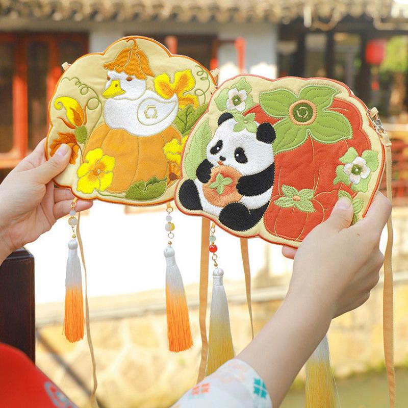 Chinese Ancient Style Panda Duck Hanfu Embroidered Crossbody Bag-1