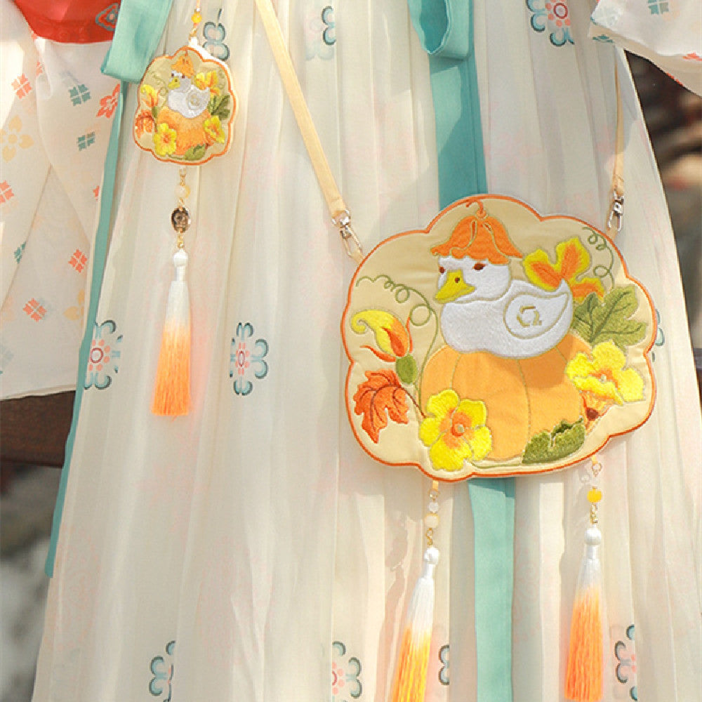 Chinese Ancient Style Panda Duck Hanfu Embroidered Crossbody Bag