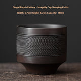 Chinese Embossed Kung Fu Tea Teacup Qingxi Purple Clay Ceramic Cup-6
