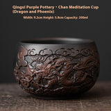 Chinese Embossed Kung Fu Tea Teacup Qingxi Purple Clay Ceramic Cup-9