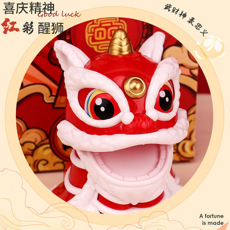 Chinese Fortune and Longevity Nodding Solar Lion Car Decoration Ornament-2