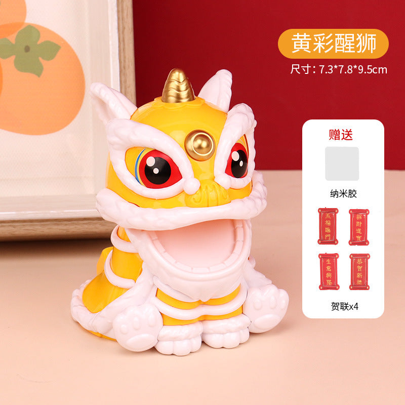 Chinese Fortune and Longevity Nodding Solar Lion Car Decoration Ornament-5