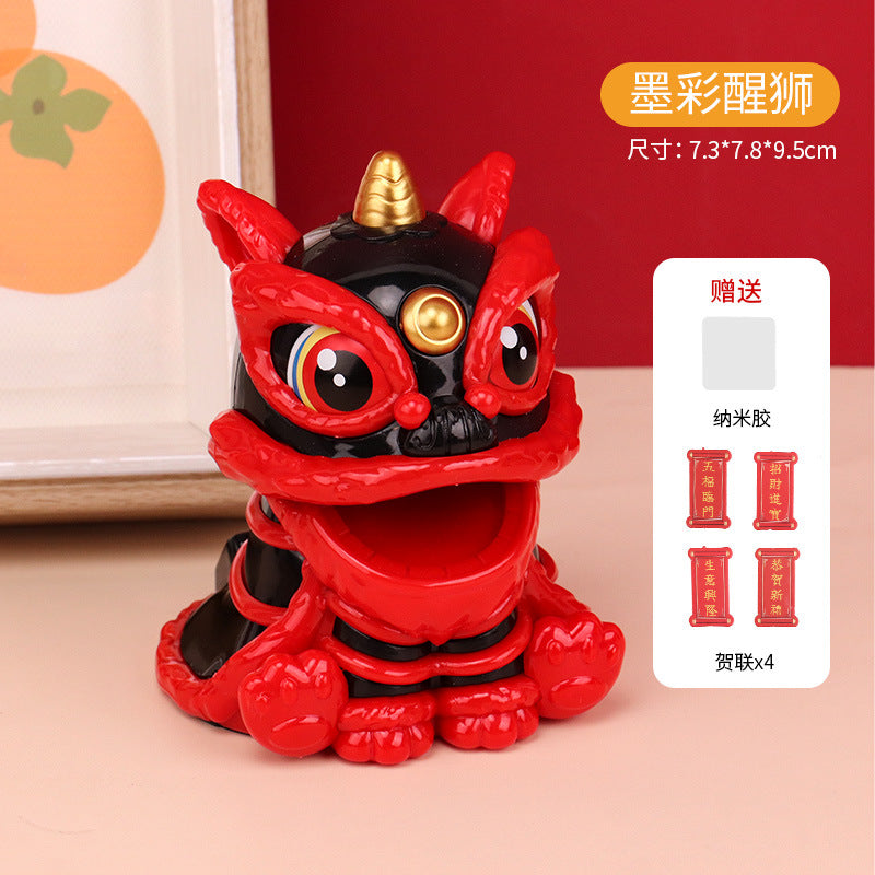 Chinese Fortune and Longevity Nodding Solar Lion Car Decoration Ornament-6