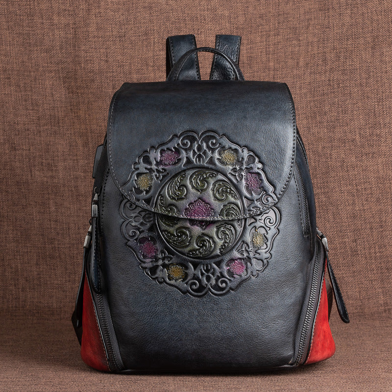 Chinese Style Creative Embossing Women Backpack-4