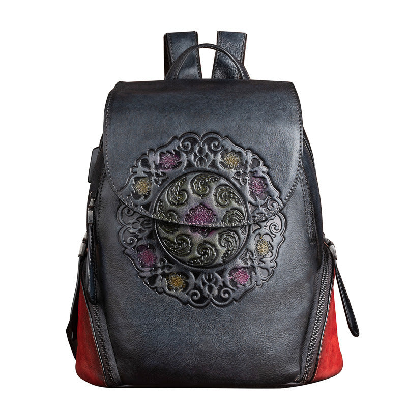 Chinese Style Creative Embossing Women Backpack-8