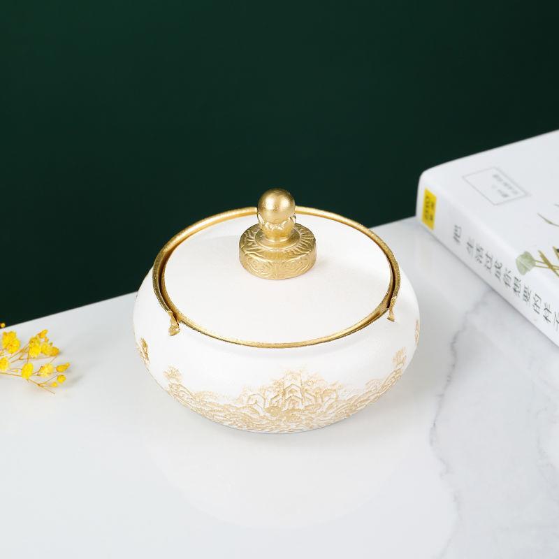 Chinese Style Minimalist Creative Light Luxury Ceramic Ashtray-3