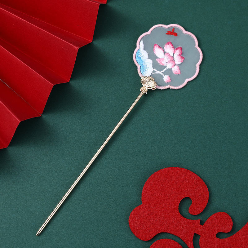 Chinese Su Embroidery Ribbon Handmade Embroidery Hairpin Material Pack-4