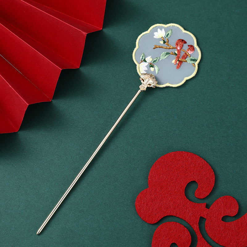 Chinese Su Embroidery Ribbon Handmade Embroidery Hairpin Material Pack-6