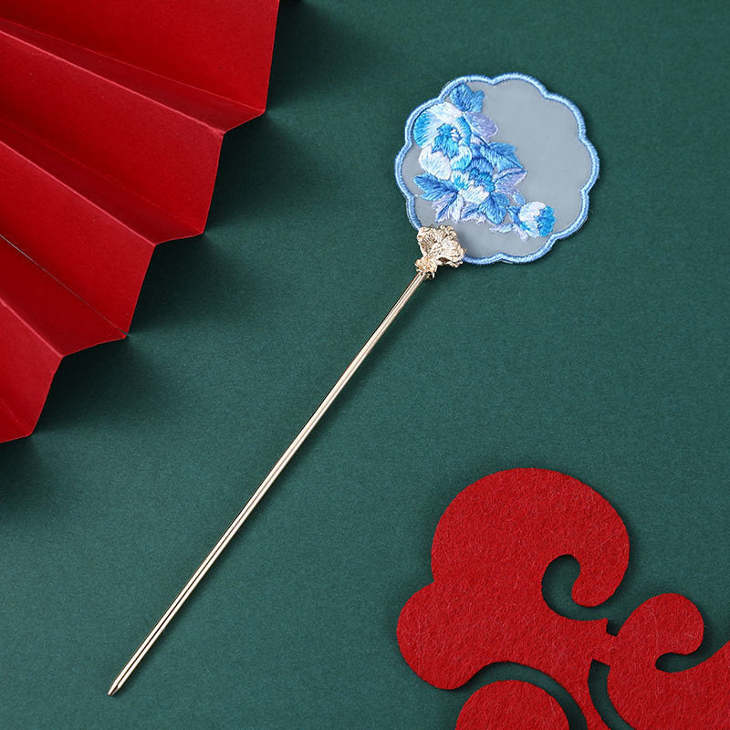 Chinese Su Embroidery Ribbon Handmade Embroidery Hairpin Material Pack-7