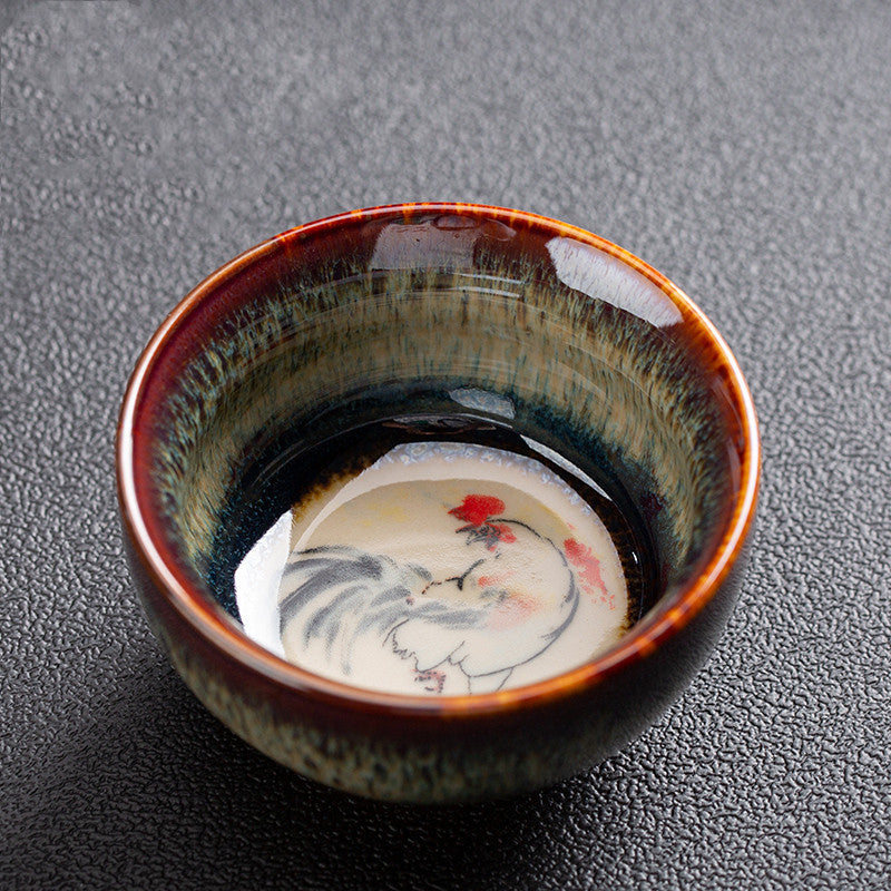 Chinese Zodiac Kung Fu Tea Set Kiln-Formed Hand-Painted Cup-11