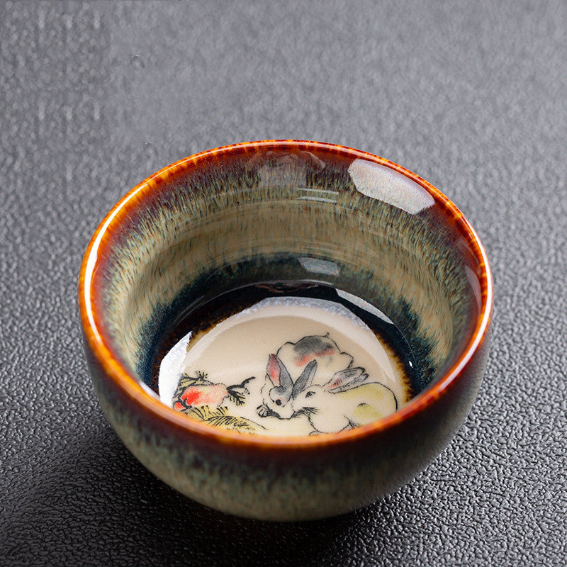 Chinese Zodiac Kung Fu Tea Set Kiln-Formed Hand-Painted Cup-5