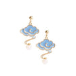 Classical Auspicious Cloud Enamel Drop Glaze Earrings Necklace Set-5