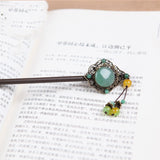 Classical Green Jade Headdress Hairpin-4