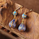 Cloisonne Ancient Style Temperament Droplet Shape Earrings-3