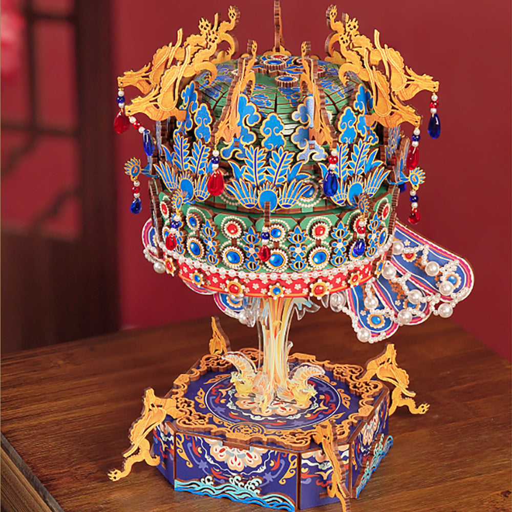 Crown Music Box Empress Xiaoduan Phoenix Crown Assembled Ornament-4