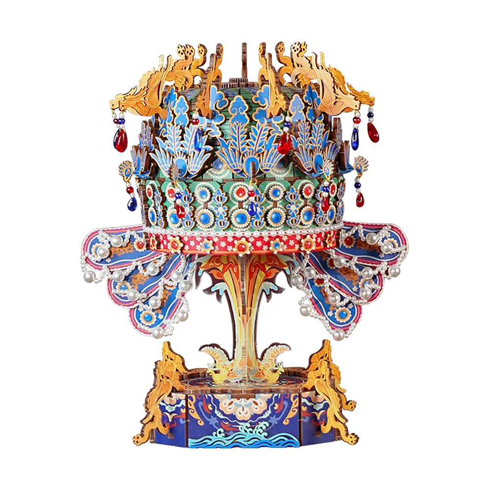 Crown Music Box Empress Xiaoduan Phoenix Crown Assembled Ornament-5