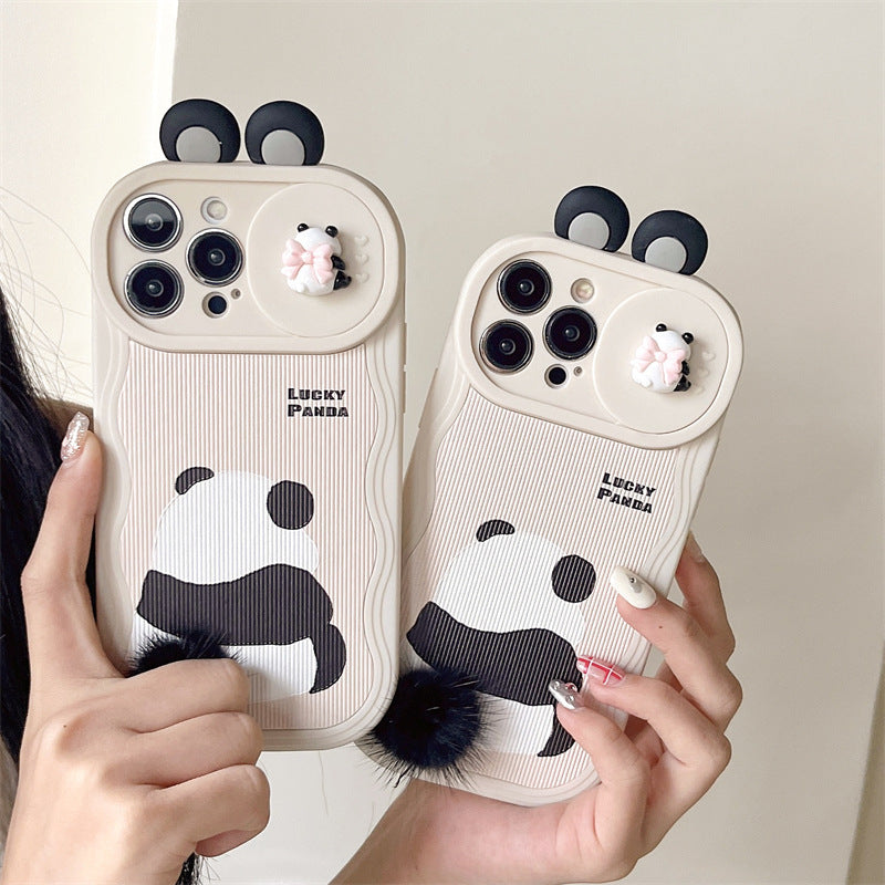 Cute Furry Panda Tail iPhone Series Phone Case-1
