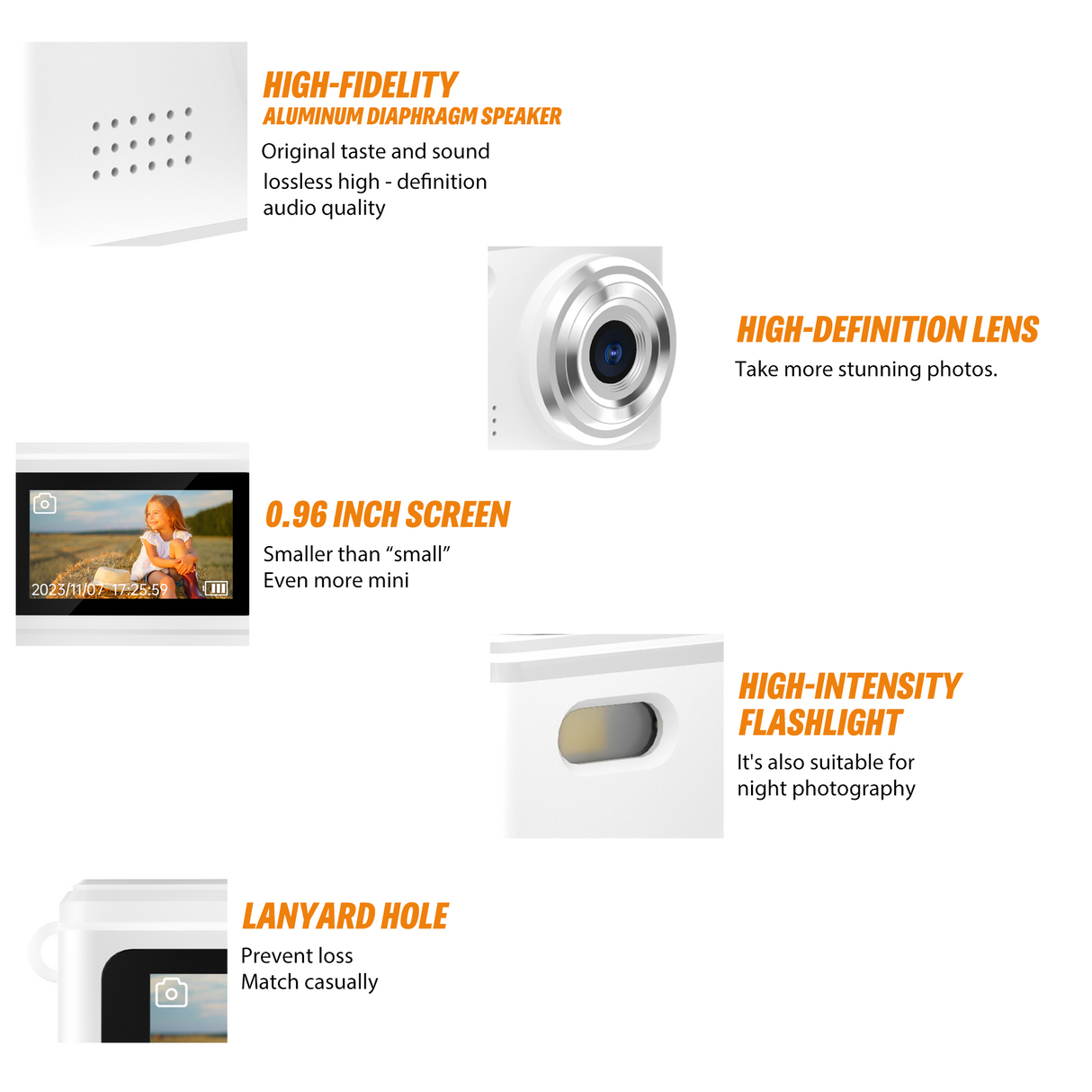 Mini Camera for Teens – Compact 1080P HD Video Recorder with Screen & Flashlight