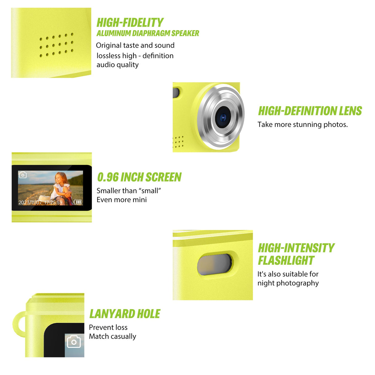 Yellow Mini Camera – Trendy Tiny Gift for Creators